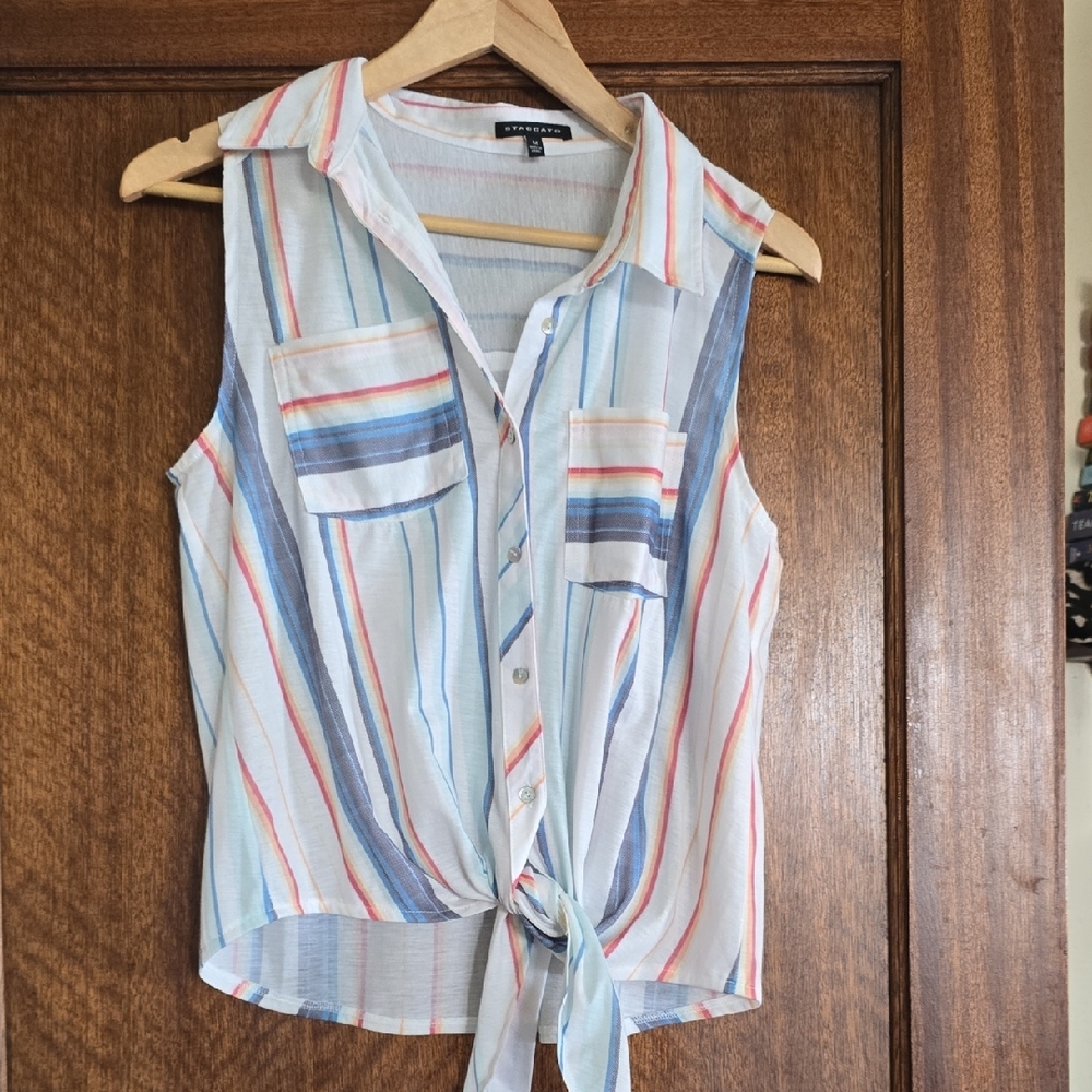 Staccato Multicolor Striped Sleeveless Blouse